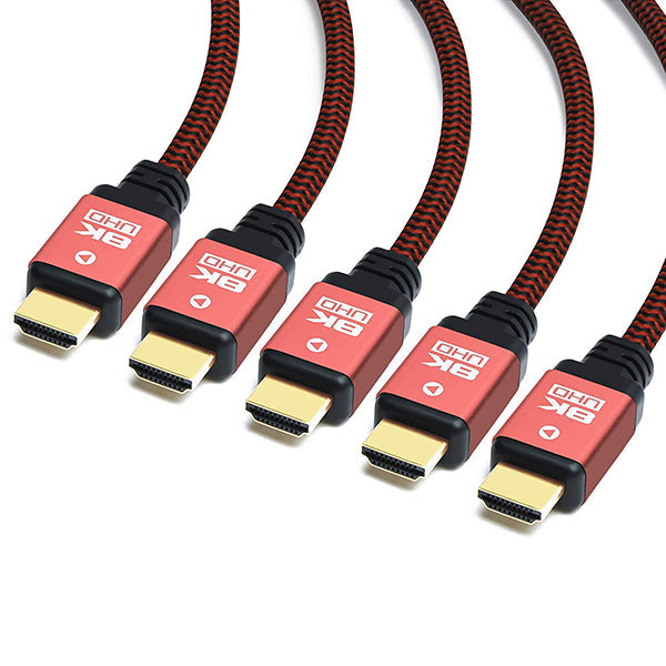 Uhdlink 5Pack Braided 8K HDMI 2.1 Cable Red