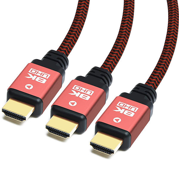 Uhdlink 3Pack Braided 8K HDMI 2.1 Cable Red