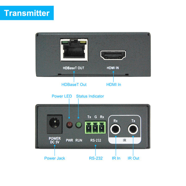 Uhdlink HDBaseT-70 Video Transmitter Receiver Kit 230ft/70m Range