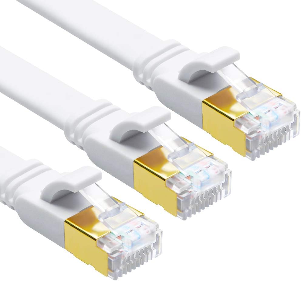 Uhdlink 3Pack Flat CAT8 Cable White