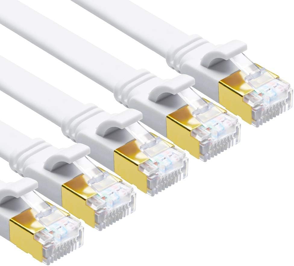 Uhdlink 5Pack Flat CAT8 Cable White