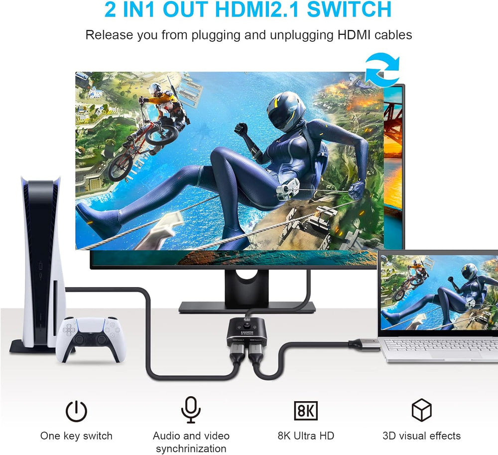 Uhdlink 2 In 1 Out HDMI 2.1 Switcher 8K@60Hz