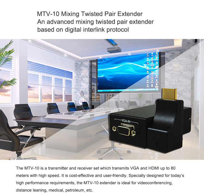 Uhdlink MTV-10 VGA to HDMI Twisted Pair Extender