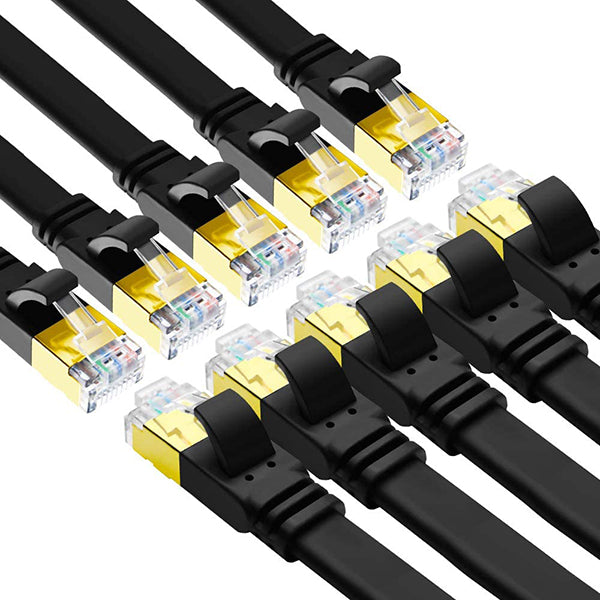 Uhdlink 10Pack Flat CAT8 Cable Black