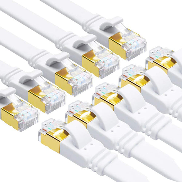 Uhdlink 10Pack Flat CAT8 Cable White