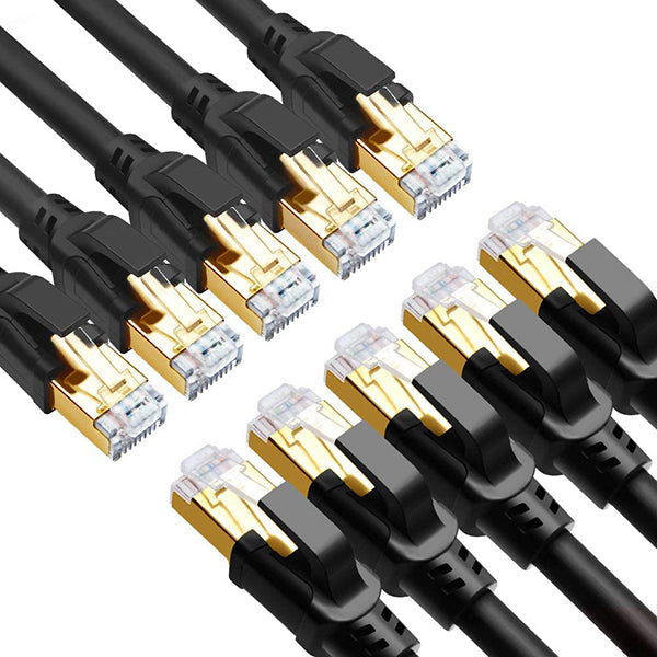 Uhdlink 10Pack Round CAT8 Cable Black